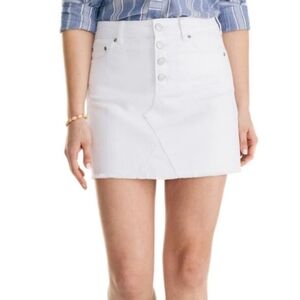 NWT Southern Tide Gabriela White Denim Skirt Women's 27 Coastal Cowgirl Preppy